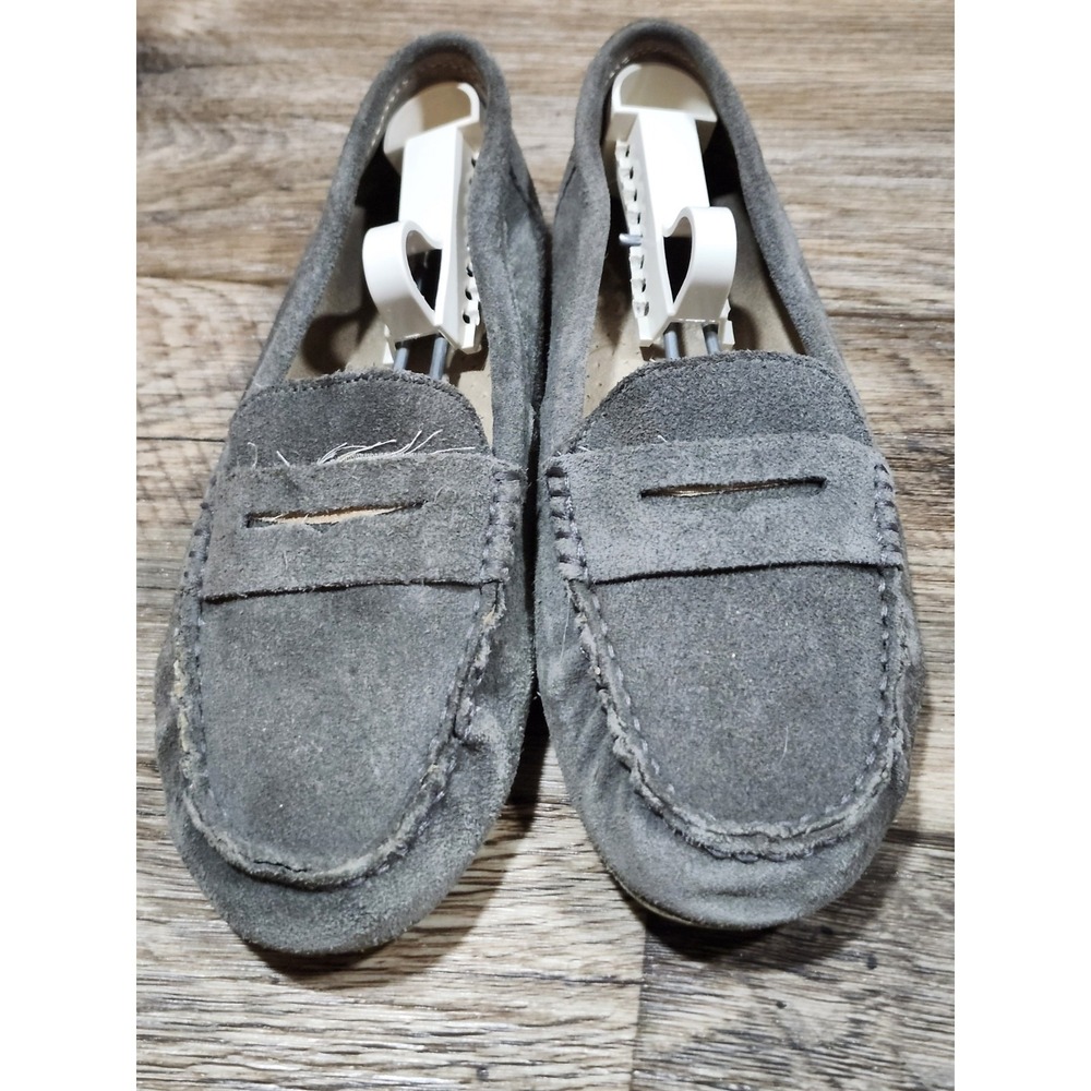 Suede Gray Womens Moccasins - Picture 3 of 8
